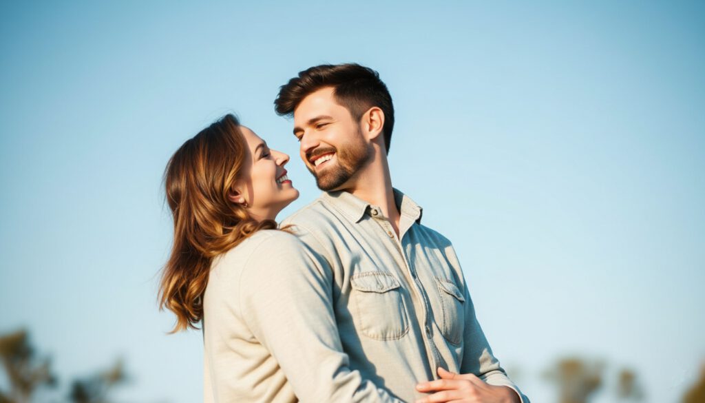 Ein glückliches Paar nach einer erfolgreichen Paarberatung bei Paarberatung Silberstreif in Berlin oder der Uckermark – Lösung von Beziehungsproblemen und neuer Mut.